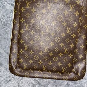 Monogram Canvas Pouch in Brown and Gold